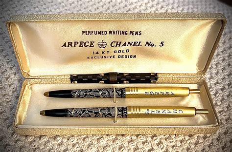 arpege chanel no. 5 14kt gold pens|authentic arpege chanel.